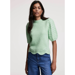 Mint Velvet Green Stitch Sleeve Knit Top